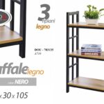 SCAFFALE LIBRERIA 3 RIPIANI LEGNO MODULARE SALOTTO INGRESSO MODERNO 105*59*30