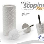 Portascopino da bagno Porta Scopino WC CERAMICA Spazzolone per Water ROMBI 34 cm