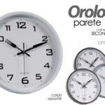 OROLOGIO DA PARETE MURO TONDO SILENZIOSO MODERNO MAT CUCINA POSATE PIZZERIA 31cm