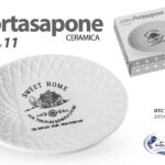 PORTA SAPONETTA SAPONE SOLIDO PIATTO Piattino APPOGGIO CERAMICA BIANCO SWEETHOME