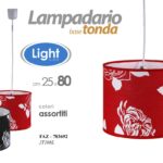 LAMPADARIO ROSE TONDO SALOTTO CUCINA Lampada a Sospensione NERO ROSSO ASS 80*25