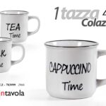 Tazza bricco latte cappuccino cioccolata colazione ceramica color assort 480 ml