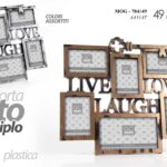 CORNICE PORTA FOTO 49*44*2 CM MULTIPLO 6 POSTI LIVE LAUGH  MODERNO DA PARETE