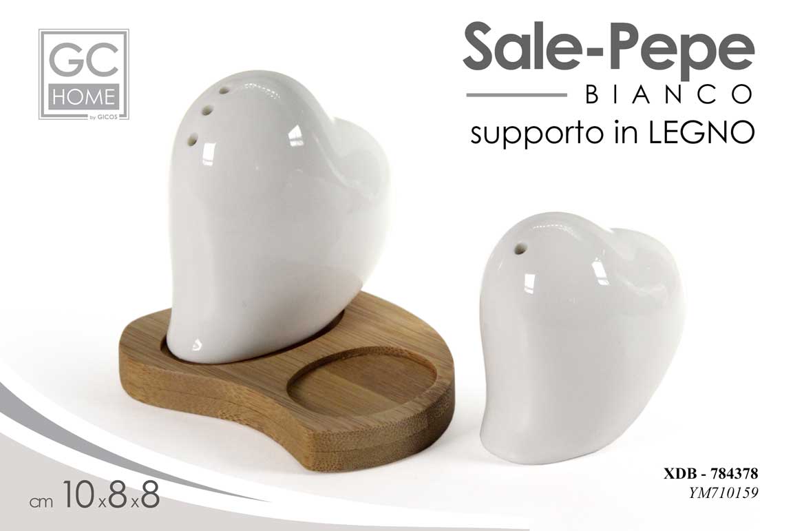 8025569784378 Sale pepe cuore set cucina moderna tavola porcellana bianca supporto legno 10x8 - immagine 1