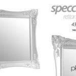 SPECCHIO DA PARETE RETTANGOLARE CORNICE BIANCA SPECCHIERA CLASSICO MODERNO 53*43