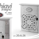 APPENDINO PORTA CHIAVI KEYS PARETE CON GANCI LEGNO 20*6*26CM MODERNO CLASSICO