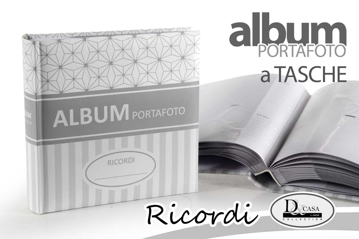 8025569784880 ALBUM PORTAFOTO FOTOGRAFICO LIBRO PORTA FOTO MODERNO TASCHE 200 FOGLI 10*15 ASS - immagine 1