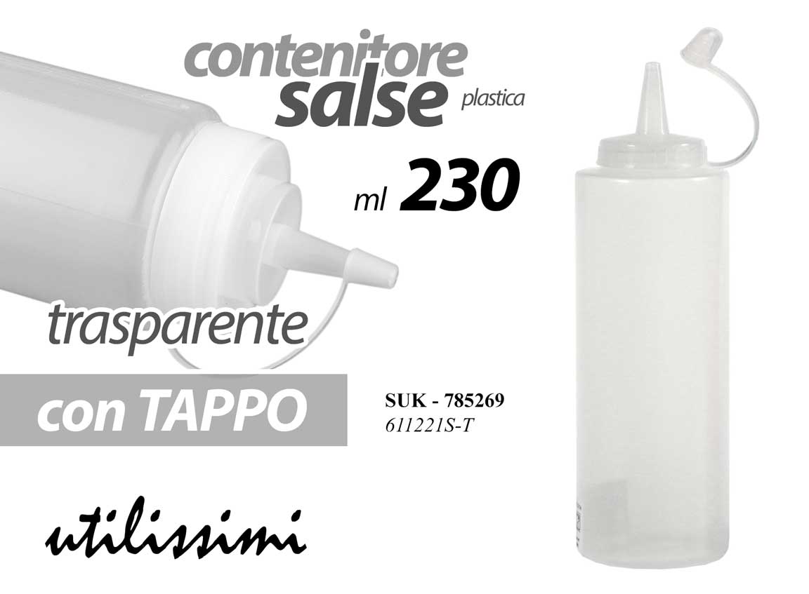 8025569785269 Dispenser dosatore SALSA MAIONESE KETCHUP BOTTIGLIA CONTENITORE PLASTIC 230 ML - immagine 1