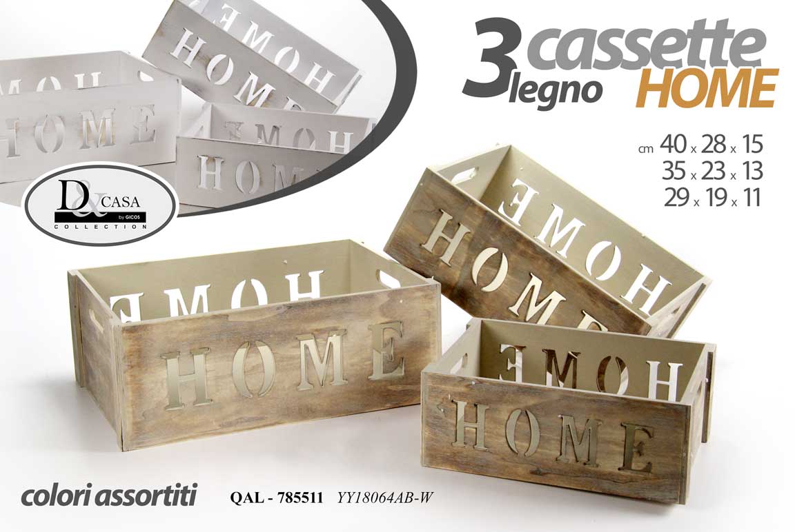 8025569785511 3 CASSETTE HOME SCATOLA CONTENITORE ORGANIZER SALVASPAZIO MULTIUSO 40-35-29 cm - immagine 1