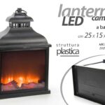LANTERNA Lampada LED FINTO CAMINO da Tavolo Effetto Fuoco FIAMMA LUMETTO 39 cm