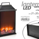 LANTERNA Lampada LED FINTO CAMINO da Tavolo Effetto Fuoco FIAMMA LUMETTO 47*21cm