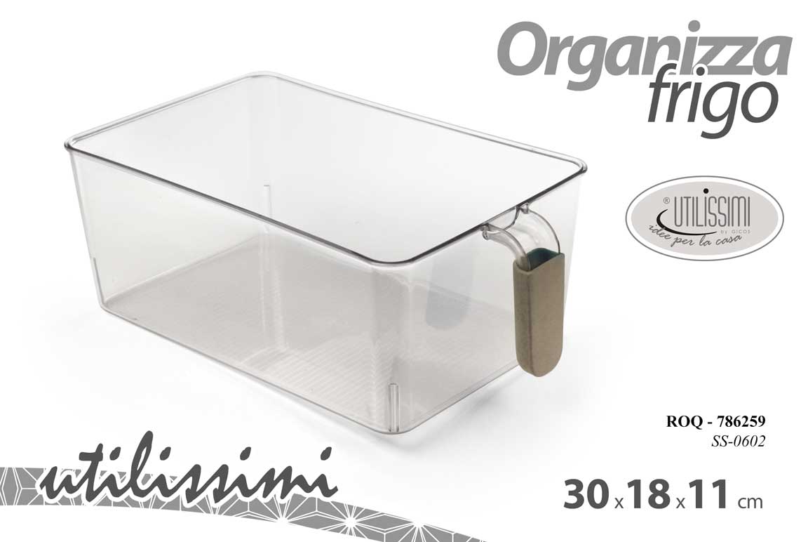 8025569786259 Organizer frigo contenitore cucina salvaspazio cassetto trasparente plast 30 cm - immagine 1