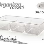 Organizza cassetti organizer cucina bagno ufficio plastica trasparente 34*15*7.5