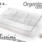 Organizza cassetti organizer cucina bagno ufficio plastica trasparente 33*23*6
