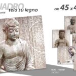 QUADRO PARETE TELA STAMPA SU LEGNO CASA UFFICIO NEGOZIO BUDDHA 45*45 cm