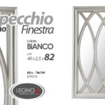 SPECCHIO A FORMA DI FINESTRA PARETE SPECCHIERA BIANCO ANTICATO 82*40 cm