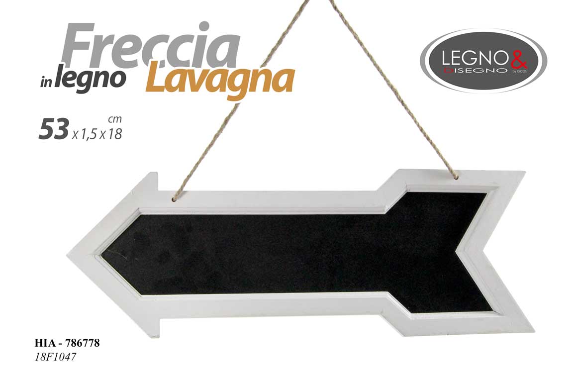 8025569786778 FRECCIA LAVAGNA DA PARETE MURO AVVISI FRECCE INFORMAZIONI LEGNO 53*1.5*18CM - immagine 1