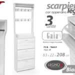 SCARPIERA APPENDIABITI PARETINA SALVASPAZIO SLIM INGRESSO ANTE BIANCA H208*63*22