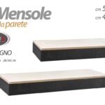 SET 2 PEZZI MENSOLE PARETE LEGNO 50*17/40*14CM ARREDO MODERNO CLASSICO