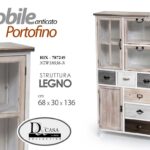 MOBILE VETRINA CASSETTIERA VETRINETTA CREDENZA LEGNO ANTICATA COLOR 136*68*30 cm