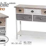 TAVOLO CONSOLLE SCRIVANIA INGRESSO LEGNO MOBILE VINTAGE RETRò 90*30*H83 CM
