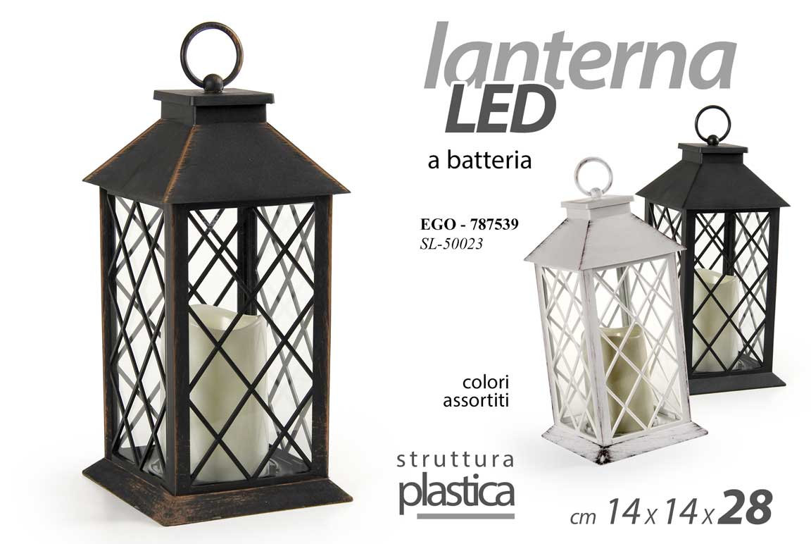 8025569787539 LANTERNA LED Lumino Cero LUCE CASA GIARDINO A BATTERIA PLASTICA ASSORTITI 28 cm - immagine 1