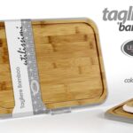Tagliere rettangolare buffet portata aperitivo salumi bamboo + acrilico 31x23 cm