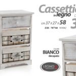 CASSETTIERA ANTICATA 3 CASSETTI SLIM SALVASPAZIO CLASSICO MODERNO h58*37*27cm