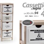 CASSETTIERA 4 CASSETTI LEGNO SLIM SALVASPAZIO SALOTTO CAMERA CAMERETTA h94*30*24