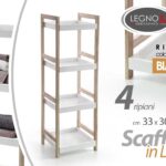 SCAFFALE BIANCO MOBILE LEGNO PORTA ASCIUGAMANI BAGNO 4 RIPIANI LEGNO 100*33*30cm