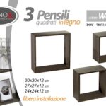 3 Mensole Parete MODULI QUADRATI PENSILE Cubo Mensola Scaffale WENGè 30/27/24 cm