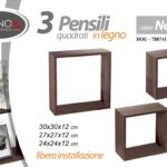Mensole SET 3 Moduli Parete Mensola Quadrata Cubo Pensile DOU NOCE 30/27/24