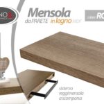 MENSOLA DA PARETE LEGNO MODERNA MURO KIT REGGIMENSOLA A SCOMPARSA ROVERE 40*25