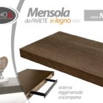 Mensola da Parete MURO MODERNO LEGNO KIT Reggimensola DOU COLOR NOCE 40*25*4
