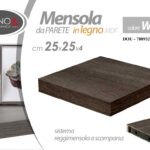 Mensola da Parete MURO MODERNO LEGNO KIT Reggimensola DOU WENGE 25*25*4