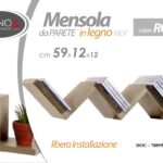 MENSOLA DA PARETE ROVERE Moderna Design Zig Zag SCAFFALE MURO Ripiani LEGNO 59cm