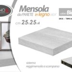 Mensola da parete scaffale reggimensola a scomparsa ripiano BIANCO LEGNO 25*25