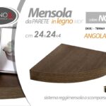 MENSOLA ANGOLO PARETE ANGOLARE SCAFFALE STAFFA Legno Libreria MODERNA NOCE 24 cm