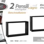 Set 2 Mensole Moduli da Parete Mensola Quadrata Cubo Pensile DOU NERO 40/37CM