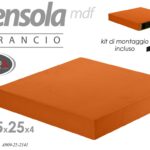 Mensola da Parete MURO MODERNO LEGNO KIT Reggimensola DOU ARANCIONE 25*25*4