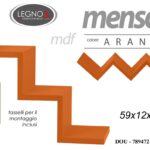 MENSOLA DA PARETE Moderna Design Zig Zag SCAFFALE MURO LEGNO 3 Ripiani ARANCIO