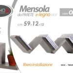 Mensola ZIG ZAG SCALA Parete MURO MODERNO LEGNO Reggimensola OLMO GRIGIO 59*12cm