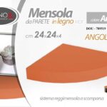 MENSOLA PARETE ANGOLARE ANGOLO SCAFFALE RIPIANO STAFFA MODERNO ARANCIO 24 cm