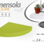 MENSOLA ANGOLO PARETE ANGOLARE SCAFFALE Legno Libreria MODERNA VERDE 24*4 cm