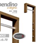 GANCIO APPENDIABITI PARETE LEGNO DOU APPENDINO NOCE 25*6*70