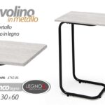 Tavolino Letto Laterale Divano da Caffè Porta PC Tavolo Legno B Metallo 60*40*30