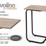 Tavolino Letto Laterale Divano da Caffè Porta PC Tavolo Legno Metallo 60*40*30cm