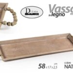 VASSOIO CENTROTAVOLA LEGNO NATURALE RUSTICO SHABBY RETTANGOLARE 58*17*2,5CM