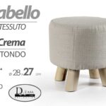 POUF SGABELLO POGGIAPIEDI TONDO MODERNO POUFF PIEDI LEGNO CREMA 28*27cm