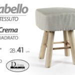 POUF SGABELLO POGGIAPIEDI QUADRATO TESSUTO CREMA MODERNO POUFF PIEDI LEGNO 41 cm